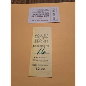 1990 Daytona Press Ticket + Parking Pass Florida 200 NASCAR Feb 16 Vintage